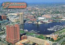 Baltimore Maryland Aerial View Vintage Continental Chrome Postcard Unposted picture