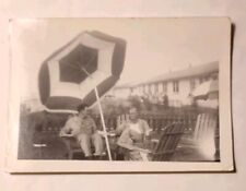 1943 US Army Camp Lee, VA soldier's Photo Adirondack Chairs Kitchen Patio Vtg picture