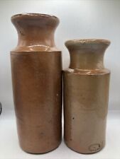 2 Old Large Stoneware Jars/ Pots, Blacking Pots picture