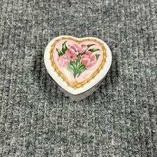 VTG 1990 Heritage House Music Heart Box Porcelain Tulips by Gail Magram Japan picture
