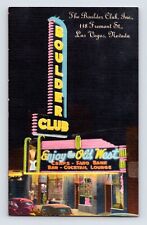 Postcard Nevada Las Vegas NV Boulder Club Downtown 1940s Unposted Linen picture