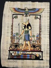 Anubis - Rare and authentic hand-painted ancient Egyptian papyrus-9x13” picture