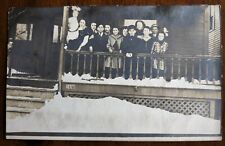 Rare Vintage RPPC Real Photo Postcard Unused 1900s Children Posing On Porch K21 picture