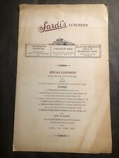 Vintage 70s Sardi's Luncheon Restaurant Table Menu New York Lunch 1970s picture