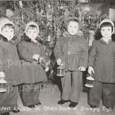 1950s RPPC Seifert Quads Children Kids State Bank Sleepy Eye Minnesota Postcard picture
