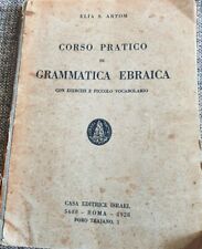 1928 Roma Practical Course Hebrew Grammar in Italian Grammatica Ebraica Italy picture