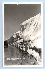 c.1936 RPPC Deep Snow Wall Lassen Volcanic National Park Highway CA 4th of July picture