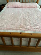 Vintage Pink & White Chenille Bedspread - 100