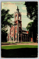 Burlington VT-Vermont, Catholic Cathedral Church, Antique Vintage Post Card picture