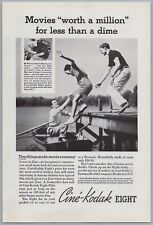 1935 Cine Kodak Eight Home Movie Camera Vintage Ad 8MM Boating Action picture