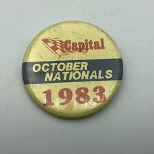1983 Vtg Capital Speedway October Nationals Badge Button Pin Pinback Q1  picture
