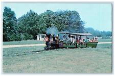 c1960s Miniature Train With Passengers Moline Illinois IL Unposted Tree Postcard picture