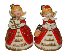 Set of 2 Beautiful Vintage Kreiss Christmas Angel Girl Figurines MIJ picture