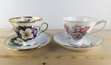 Clarence Bone China 524/750 LE  & Crownford Pink Carnation Tea Cups & Saucers picture