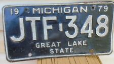 Vintage 1979 Michigan License Plate JTF-348 Great Lake State picture