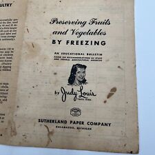 Vintage Judy Louis Preserving Fruits And Vegetables By Freezing Chart/Brochure picture