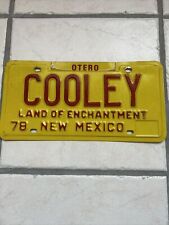 1978 NEW MEXICO Land Of Enchantment COOLEY  LICENSE PLATE picture