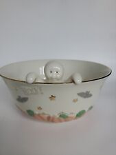 Lenox Ghostly Surprise Bowl Halloween Ivory Fine China Hand Painted Gold Drim picture