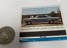 Vintage 1964 Chrysler Matchbook New Yorker Windsor Saratoga picture