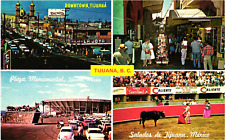 Four Aspects of Tijuana, Baja, California, Mexico Vintage Unposted Postcard picture