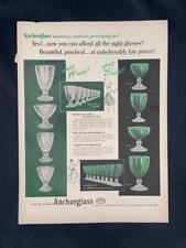 Magazine Ad* - 1954 - Anchor Hocking - Anchorglass - Green & Clear glass picture