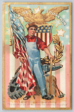 c1960s Labor Day Souvenir Labor Conquers Reproduction Vintage Postcard picture