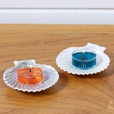 Partylite SEASHELL PAIR OF TEALIGHT CANDLE HOLDERS   NIB picture