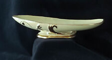 Vintage Schafer Console 12 in Bowl Moss Green 23K. Gold Leaf Accents picture