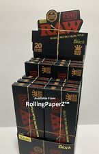 NEW Display of 12 pks/ 20 cnt each RAW BLACK CLASSIC King Size Pre-Rolled Cones picture
