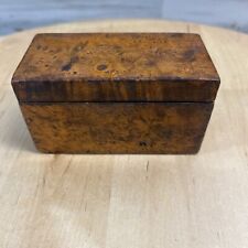 Vintage Burl Wood Small Trinket Box with Lid Plastic Lined picture