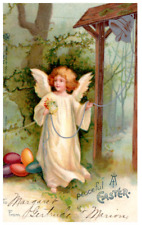 Vintage 1906-10? Happy Peaceful Eastertide Postcard PCB-6G picture