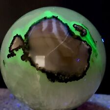 292G Natural Silver Light Agate crystal Sphere Ball Glow Under UV Light picture