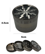 Large 6cm Charcoal Herb Grinder 4 Layers Smoke Spice Tobacco Metal Crusher picture
