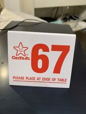 Classic Carl's Jr Table Number Tent Sign 67 picture