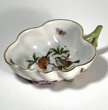 Herend Porcelain Leaf Shaped Deep Dish 7725 RO Rothschild Bird Antique / Vintage picture