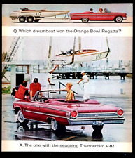 Red Ford Thunderbird Convertible 1963 Vintage Print Ad Marina picture
