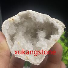 120g+ Natural Agate White Geodes Quartz Crystal Cluster Specimens Healing 1pc picture