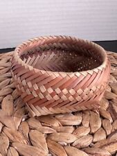 RARE VINTAGE TRIBAL INDIAN RARE HANDMADE BAMBOO WOOD SMALL BASKET ARGENTINA picture