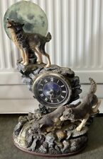 Limited Edition The Bradford Exchange Wolf The Hour Of Twilight Tabletop Clock picture