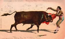 Vintage Postcard 1906 Bull Fighter Estocada A Un Tiempo Spain picture