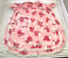 VTG Pink Roses & Lace Kitchen Half Apron w/ a Pocket 17