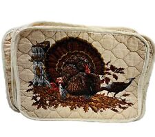 4 Vtg Handmade Turkey Thanksgiving Placemats Quilted Fall Leaves Autumn ***Read picture