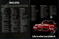 1972 Pontiac GTO red car photo vintage print ad picture