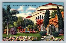 Miami FL, Bryan Memorial Church, Florida Vintage Postcard picture