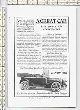 Winton Motor Car Co automobile 1913 magazine print ad picture