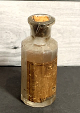 Antique Early Medicine Bottle  1840's-1860's 12 Sided With Label 2 1/4