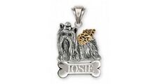 Yorkie Angel Pendant Jewelry Silver And 14k Gold Handmade Yorkshire Terrier Pend picture