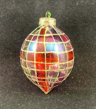 Vintage Hand Painted Blown Glass With Gold Glitter Ornament #2 - Holiday picture