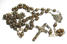SILVER VINTAGE ROSARY PIERCED SILVER BEADS picture