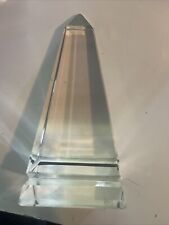 Chrystal Glass Obelisk Pyramid 5 Inches Tall picture